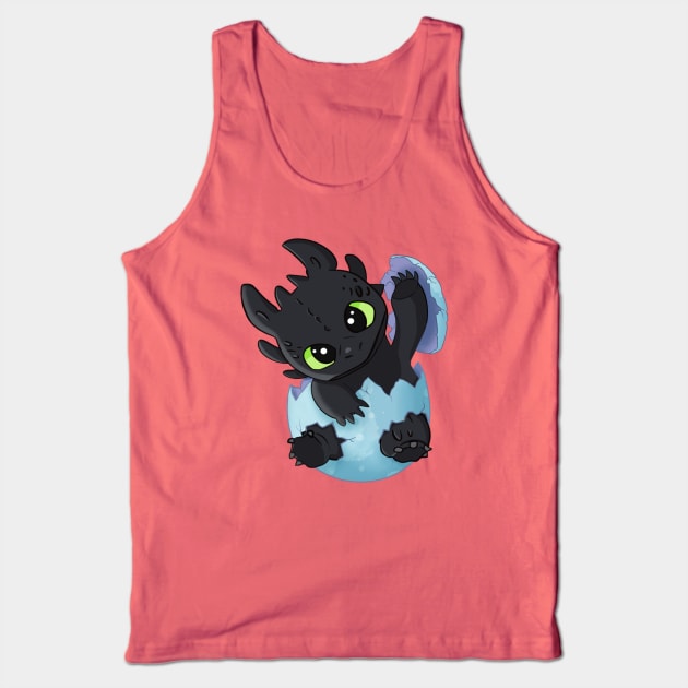 Baby Toothless the dragon in egg, Easter egg, how to train your dragon, night fury Tank Top by PrimeStore